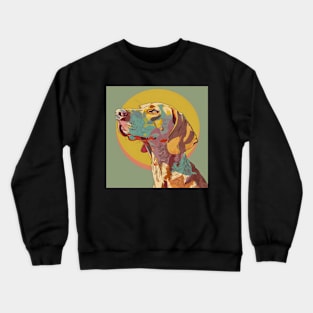 Retro Vizsla: Pastel Pup Revival Crewneck Sweatshirt